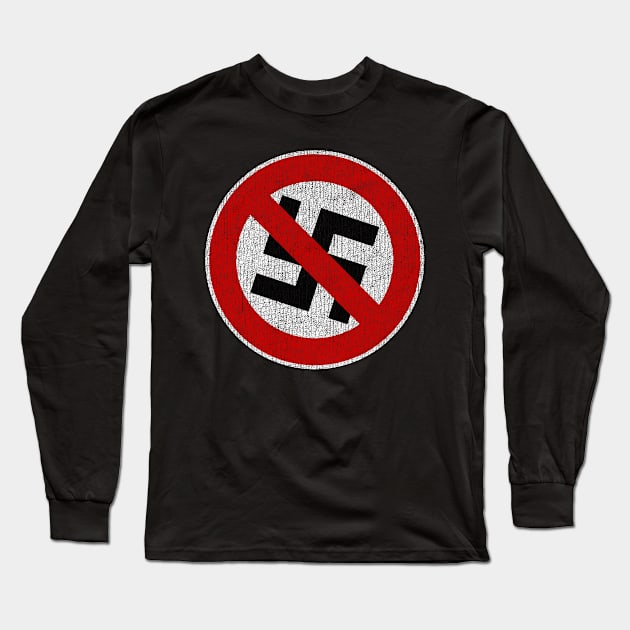 No Nazis Distressed Long Sleeve T-Shirt by Princessa